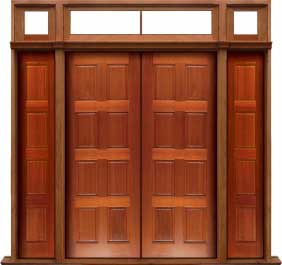 8 panel: single door + sidelight on left