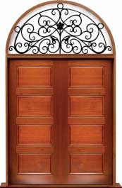 horizontal 4 panel: single door +  two sidelights