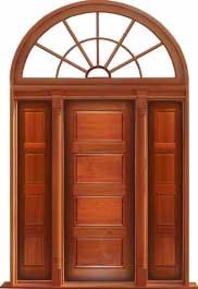 horizontal 4 panel: single door +  two sidelights