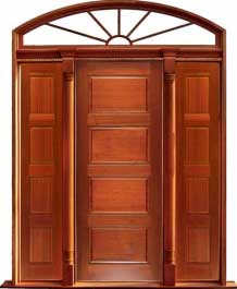 horizontal 4 panel: single door +  two sidelights
