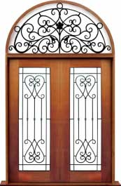 iron grille: single door + sidelight on right