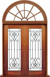 iron grille: single door + sidelight on right