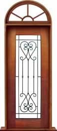 iron grille: single door + sidelight on right