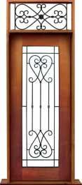 iron grille: single door + sidelight on right