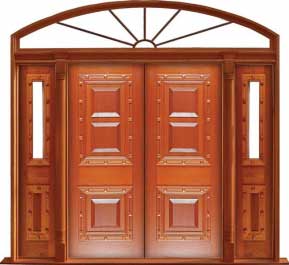 mediterranean: double door +  two sidelights