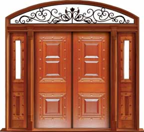 mediterranean: double door +  two sidelights